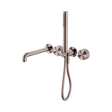 An image of Nero Tapware Opal Progressive Shower System Separate Plate With Spout 250mm Brushed Bronze