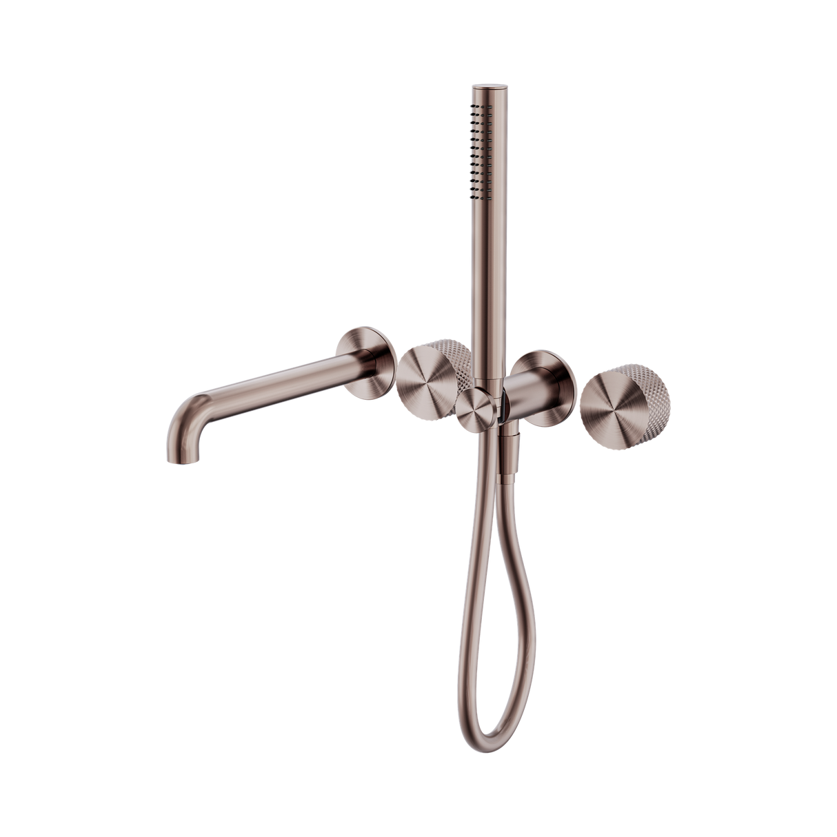 An image of Nero Tapware Opal Progressive Shower System Separate Plate With Spout 250mm Brushed Bronze
