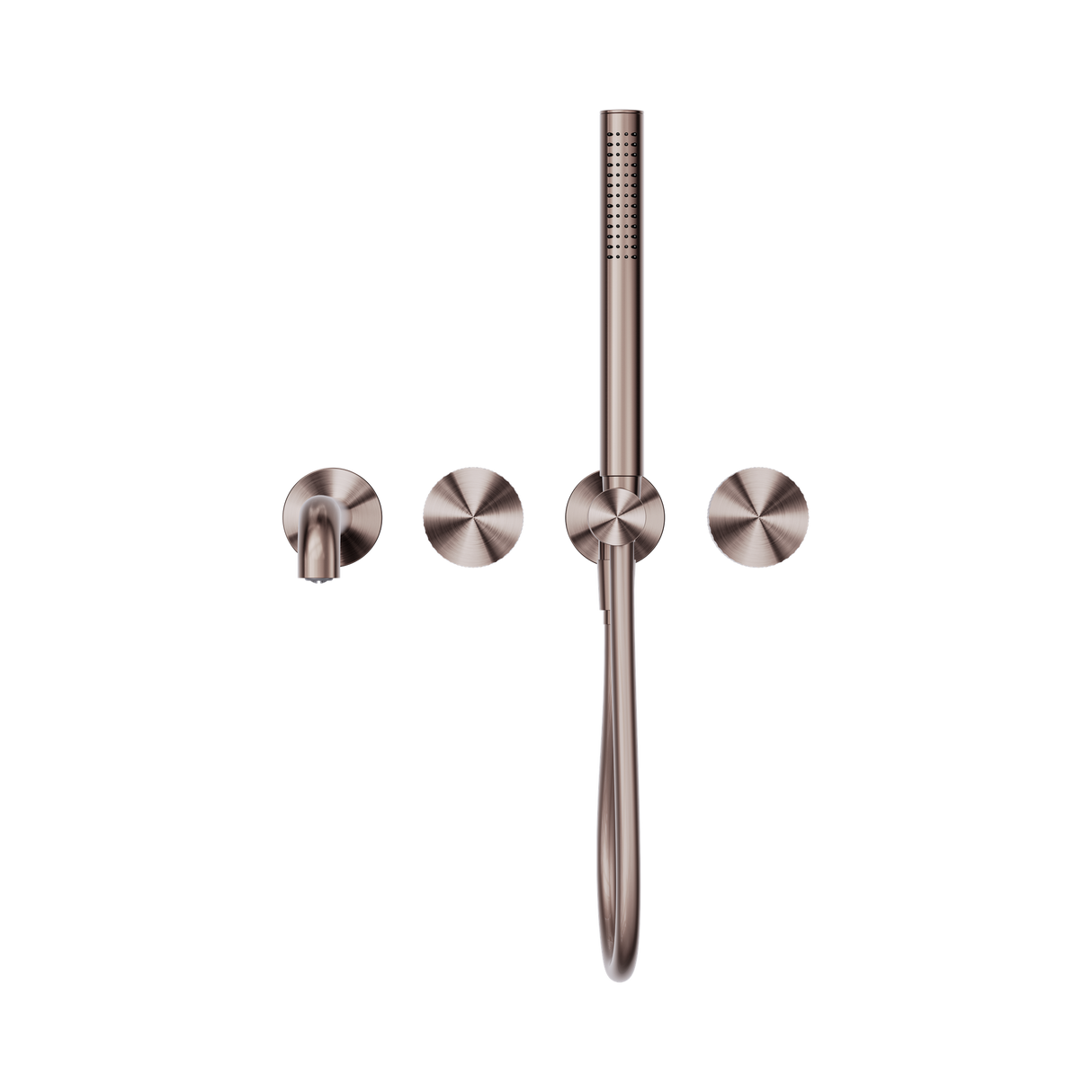 An image of Nero Tapware Opal Progressive Shower System Separate Plate With Spout 250mm Brushed Bronze