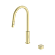 An image of Nero Tapware Opal Progressive Pull Out Kitchen Set Brushed Gold