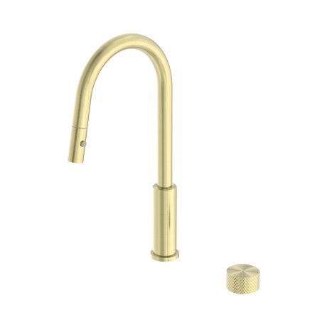 An image of Nero Tapware Opal Progressive Pull Out Kitchen Set Brushed Gold