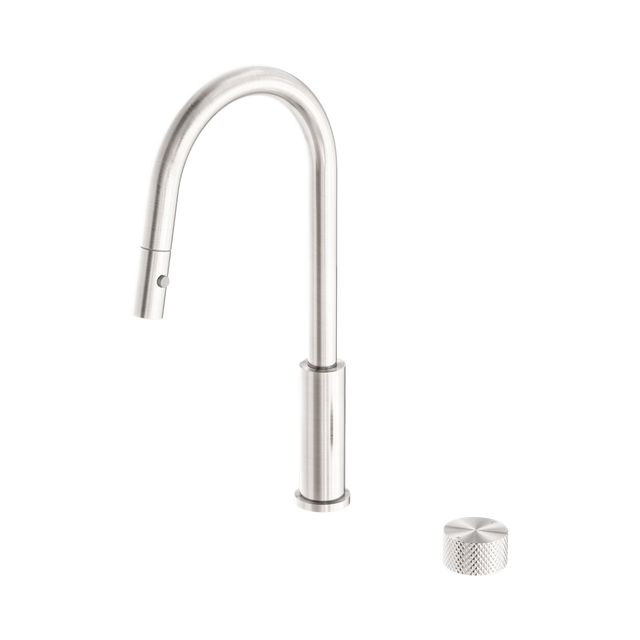 An image of Nero Tapware Opal Progressive Pull Out Kitchen Set Brushed Nickel