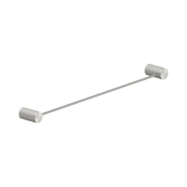 An image of Nero Tapware Opal Single Towel Rail 600mm Brushed Nickel