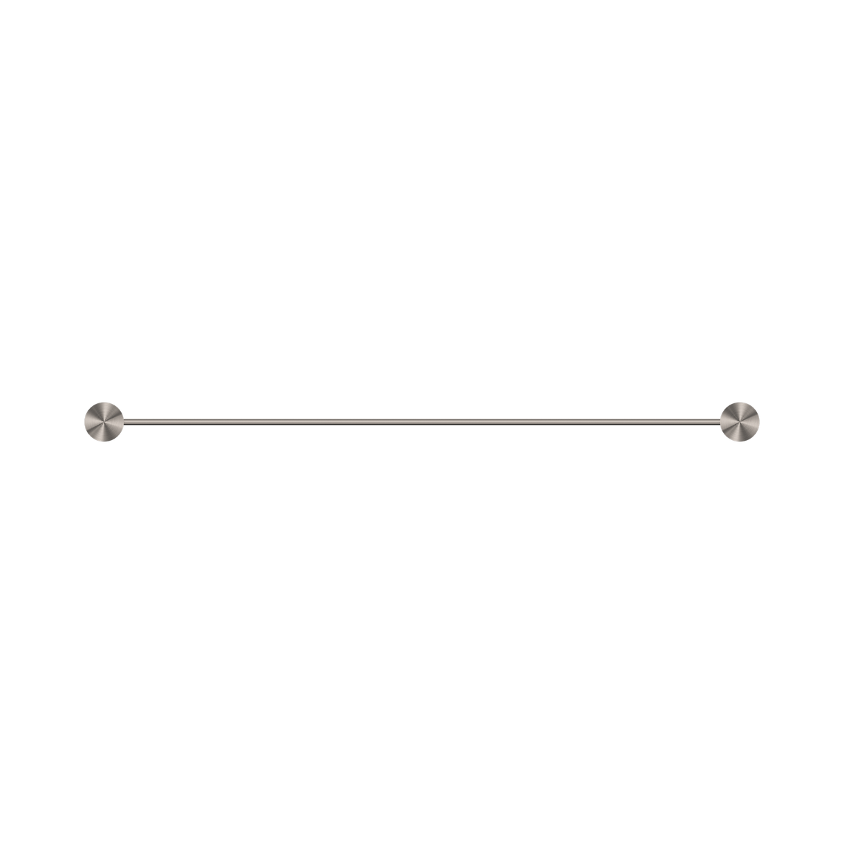 An image of Nero Tapware Opal Single Towel Rail 600mm Brushed Nickel