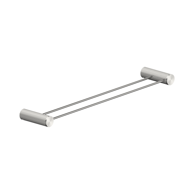 An image of Nero Tapware Opal Double Towel Rail 600mm Brushed Nickel