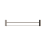 An image of Nero Tapware Opal Double Towel Rail 600mm Brushed Nickel