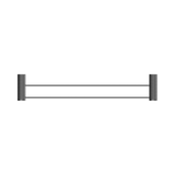An image of Nero Tapware Opal Double Towel Rail 600mm Graphite