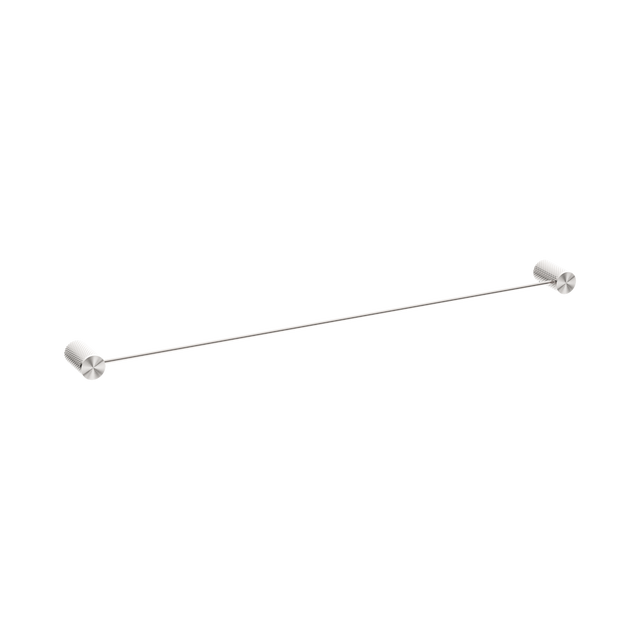 An image of Nero Tapware Opal Single Towel Rail 800mm Brushed Nickel