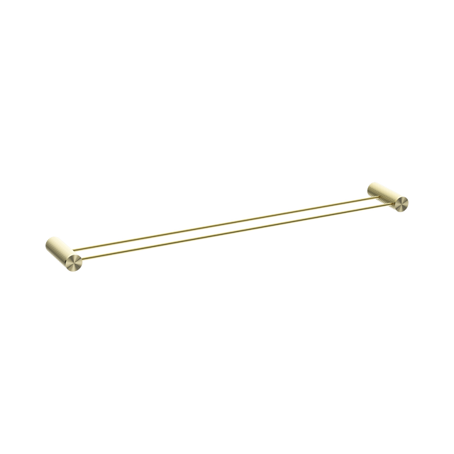 An image of Nero Tapware Opal Double Towel Rail 800mm Brushed Gold