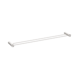 An image of Nero Tapware Opal Double Towel Rail 800mm Brushed Nickel