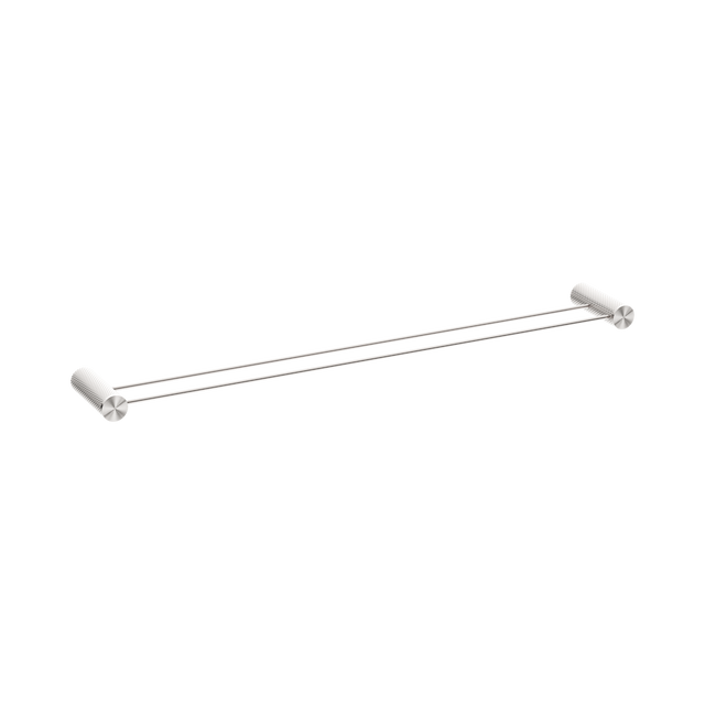 An image of Nero Tapware Opal Double Towel Rail 800mm Brushed Nickel