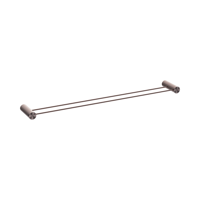 An image of Nero Tapware Opal Double Towel Rail 800mm Brushed Bronze