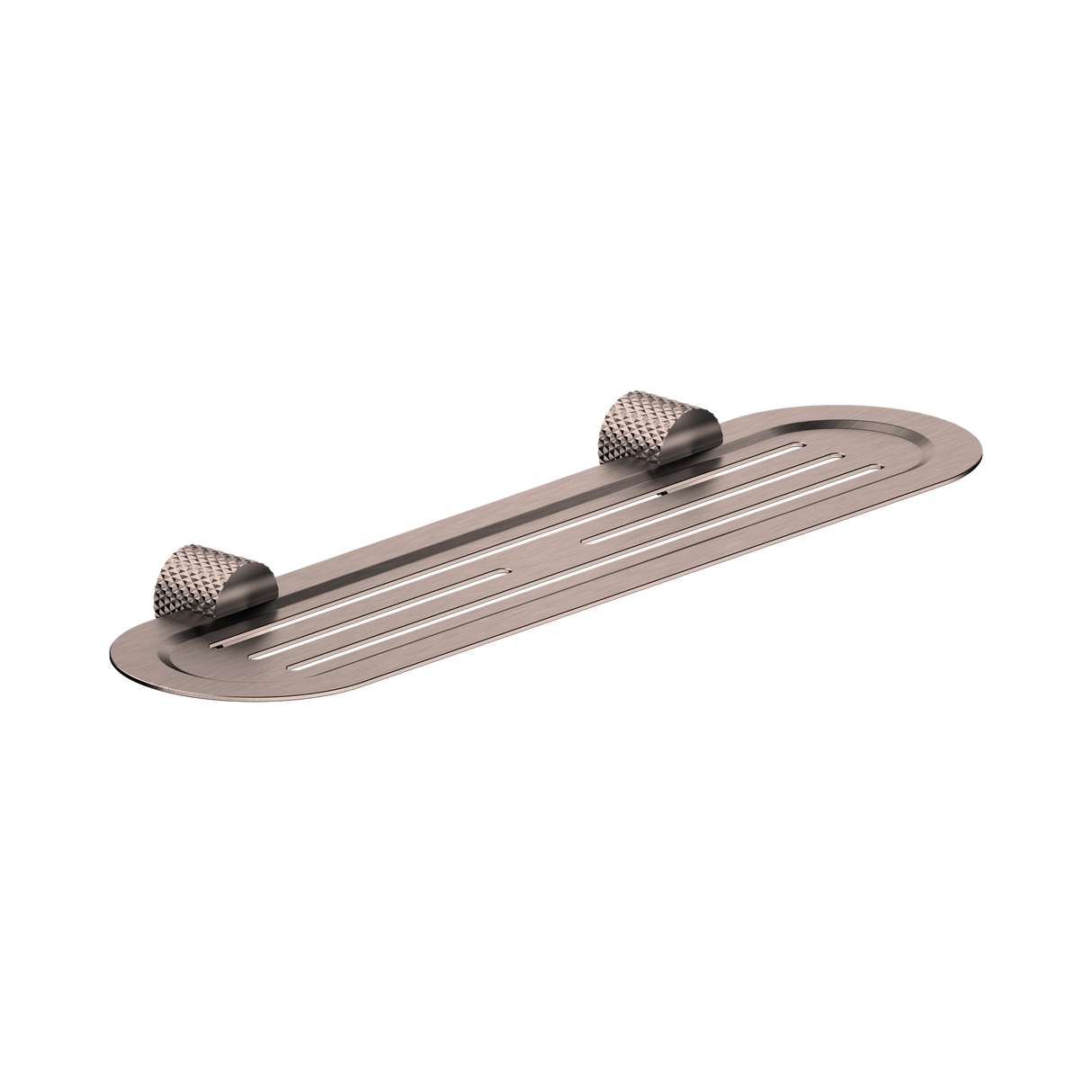 An image of Nero Tapware Opal Metal Shower Shelf Brushed Bronze