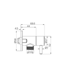 A line drawing of Nero Tapware Mini Cistern Stop Matte Black
