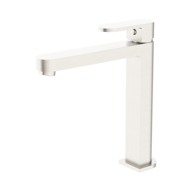 An image of Nero Tapware Ecco Tall Basin Mixer Brushed Nickel