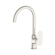 An image of Nero Tapware Ecco Kitchen Mixer Brushed Nickel
