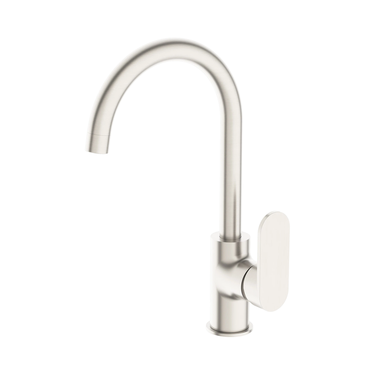 An image of Nero Tapware Ecco Kitchen Mixer Brushed Nickel