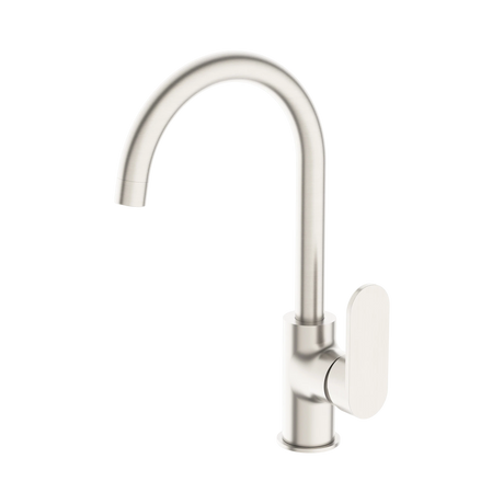 An image of Nero Tapware Ecco Kitchen Mixer Brushed Nickel