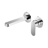 An image of Nero Tapware Ecco Wall Basin/Bath Mixer Separate Back Plate Chrome