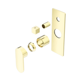 An image of Nero Tapware Ecco Shower Mixer With Diverter Trim Kits Only Brushed Gold