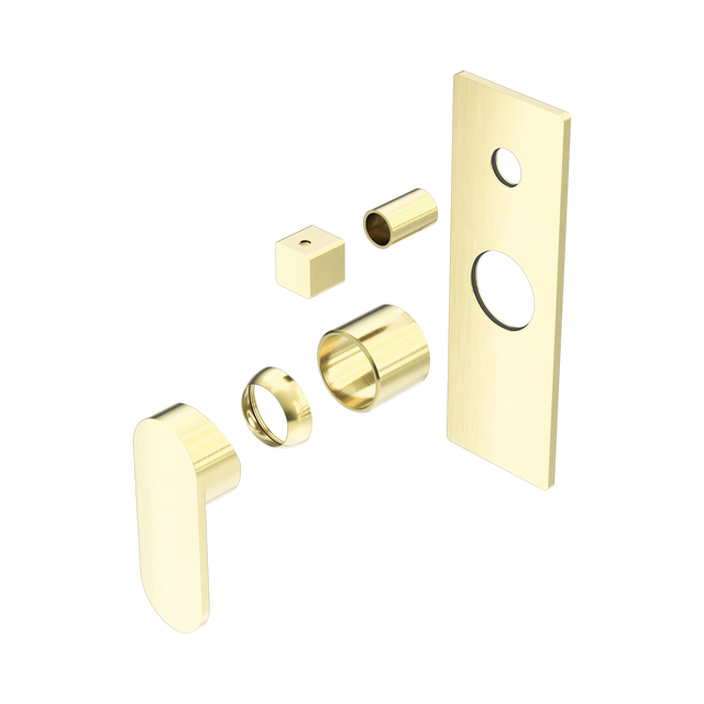 An image of Nero Tapware Ecco Shower Mixer With Diverter Trim Kits Only Brushed Gold