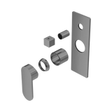 An image of Nero Tapware Ecco Shower Mixer With Diverter Trim Kits Only Gun Metal