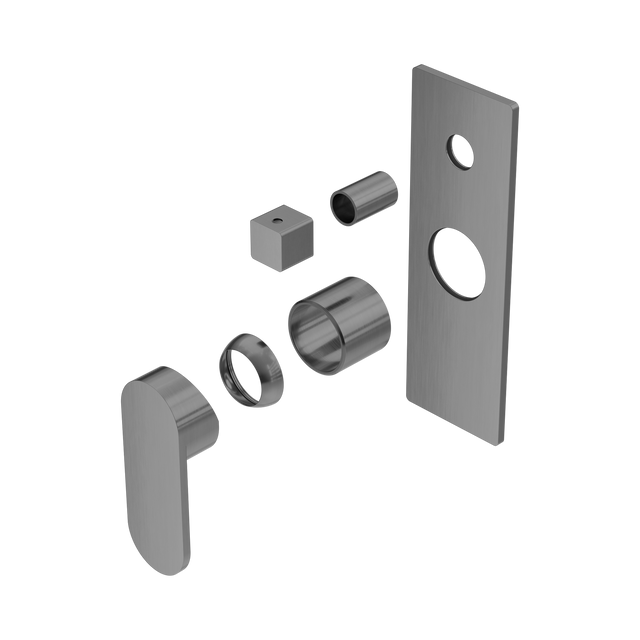 An image of Nero Tapware Ecco Shower Mixer With Diverter Trim Kits Only Gun Metal