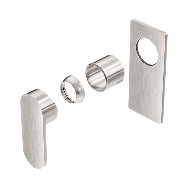 An image of Nero Tapware Ecco Shower Mixer Trim Kits Only Brushed Nickel