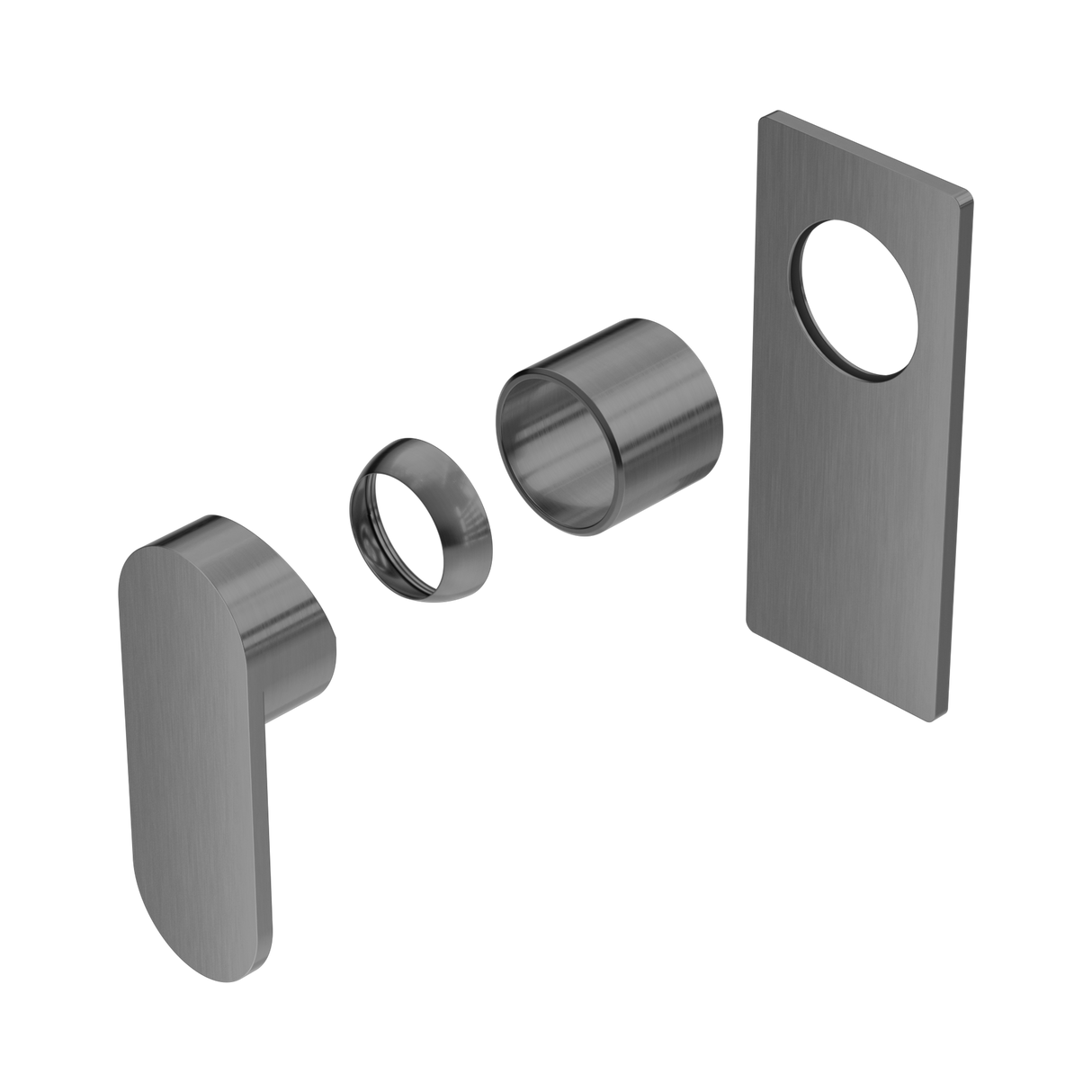 An image of Nero Tapware Ecco Shower Mixer Trim Kits Only Gun Metal