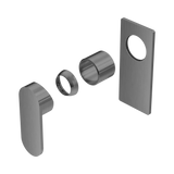 An image of Nero Tapware Ecco Shower Mixer Trim Kits Only Gun Metal