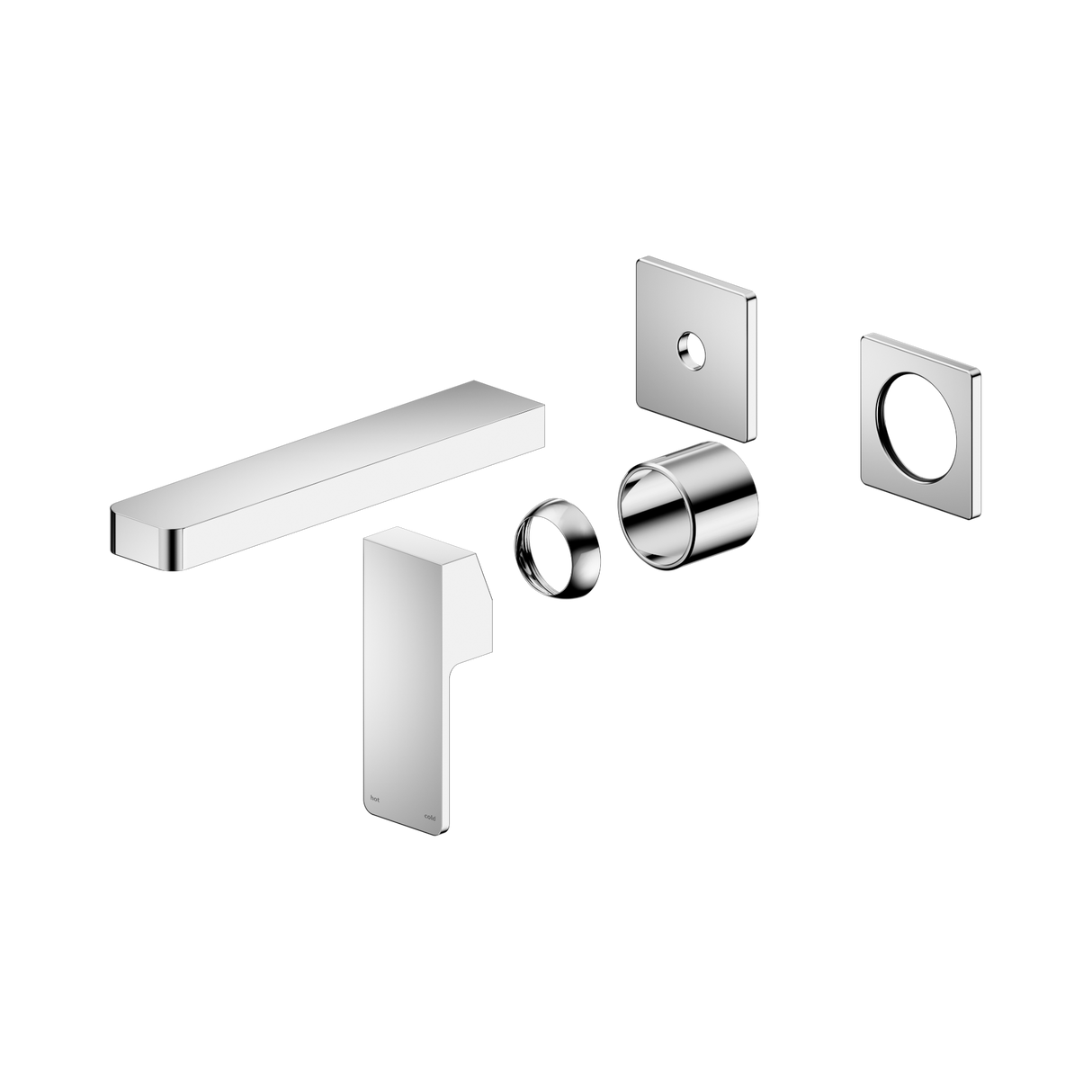 An image of Nero Tapware Celia Wall Basin/Bath Mixer Separate Back Plate Trim Kits Only Chrome