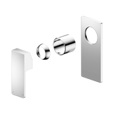 An image of Nero Tapware Celia Shower Mixer Rectangular Backplate Trim Kits Only Chrome