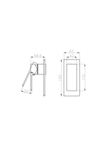 A line drawing of Nero Tapware Celia Shower Mixer Rectangular Backplate Trim Kits Only Chrome