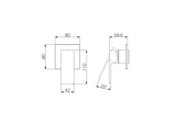 A line drawing of Nero Tapware Celia Shower Mixer Trim Kits Only Brushed Nickel