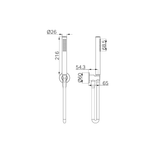 A line drawing of Nero Tapware Slim Shower On Bracket Brushed Bronze