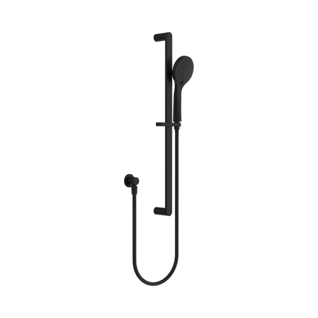 An image of Nero Tapware Ecco Shower Rail With Air Shower Matte Black