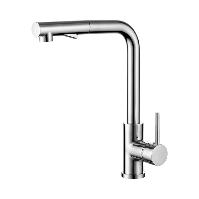 An image of Nero Tapware Pull Out Sink Mixer With Vegie Spray Function Chrome