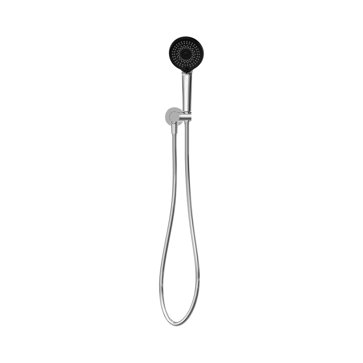 An image of Nero Tapware Project Round Shower On Bracket 4 Star Rating Chrome