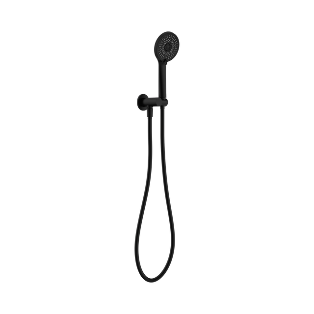 An image of Nero Tapware Project Round Shower On Bracket 4 Star Rating Matte Black