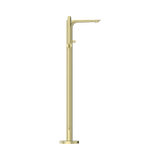 An image of Nero Tapware Bianca Freestanding Bath Mixer With Hand Shower Brushed Gold
