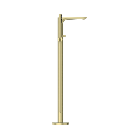 An image of Nero Tapware Bianca Freestanding Bath Mixer With Hand Shower Brushed Gold