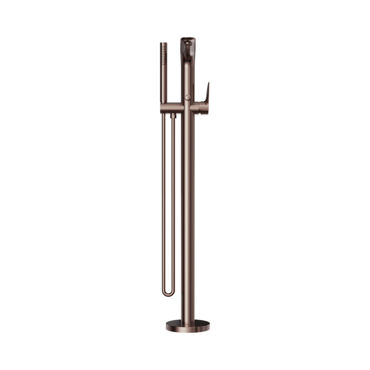 An image of Nero Tapware Bianca Freestanding Bath Mixer With Hand Shower Brushed Bronze