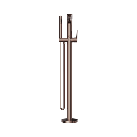 An image of Nero Tapware Bianca Freestanding Bath Mixer With Hand Shower Brushed Bronze