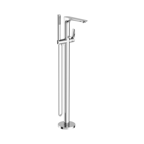 An image of Nero Tapware Bianca Freestanding Bath Mixer With Hand Shower Chrome