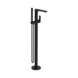 An image of Nero Tapware Bianca Freestanding Bath Mixer With Hand Shower Matte Black
