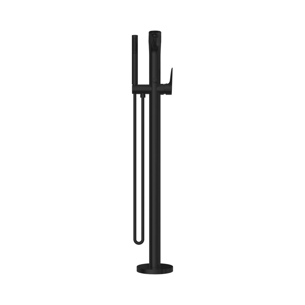An image of Nero Tapware Bianca Freestanding Bath Mixer With Hand Shower Matte Black