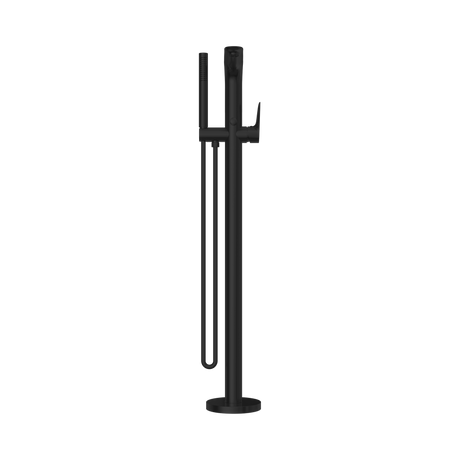 An image of Nero Tapware Bianca Freestanding Bath Mixer With Hand Shower Matte Black