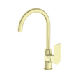 An image of Nero Tapware Bianca Kitchen Mixer Gooseneck Spout Brushed Gold