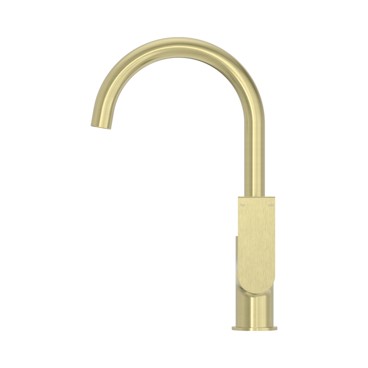 An image of Nero Tapware Bianca Kitchen Mixer Gooseneck Spout Brushed Gold