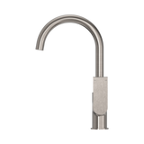 An image of Nero Tapware Bianca Kitchen Mixer Gooseneck Spout Brushed Nickel